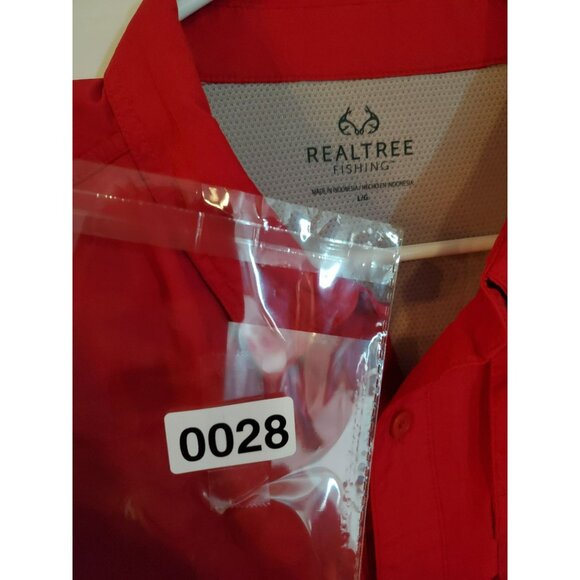 REALTREE Fishing Men's Red long sleeved shirt Size Large - Picture 5 of 5